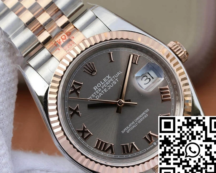 36MM Rose Factory Rolex Silver Dial GM 116231-0087 Gold Datejust 0518